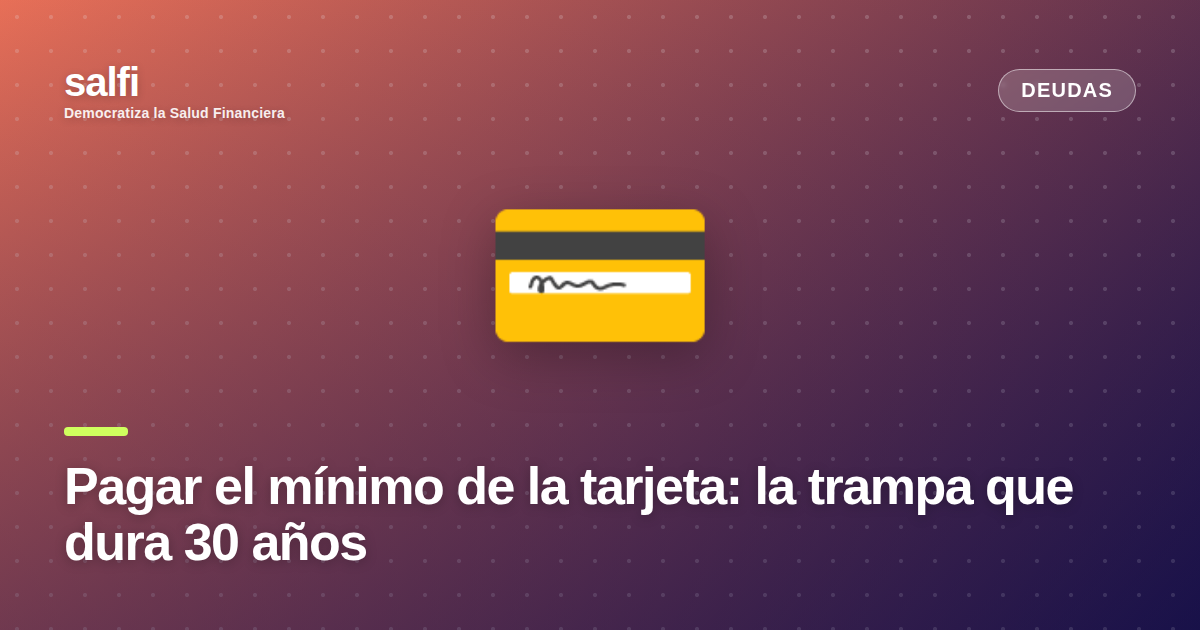 Portada: pagar el mínimo de la tarjeta